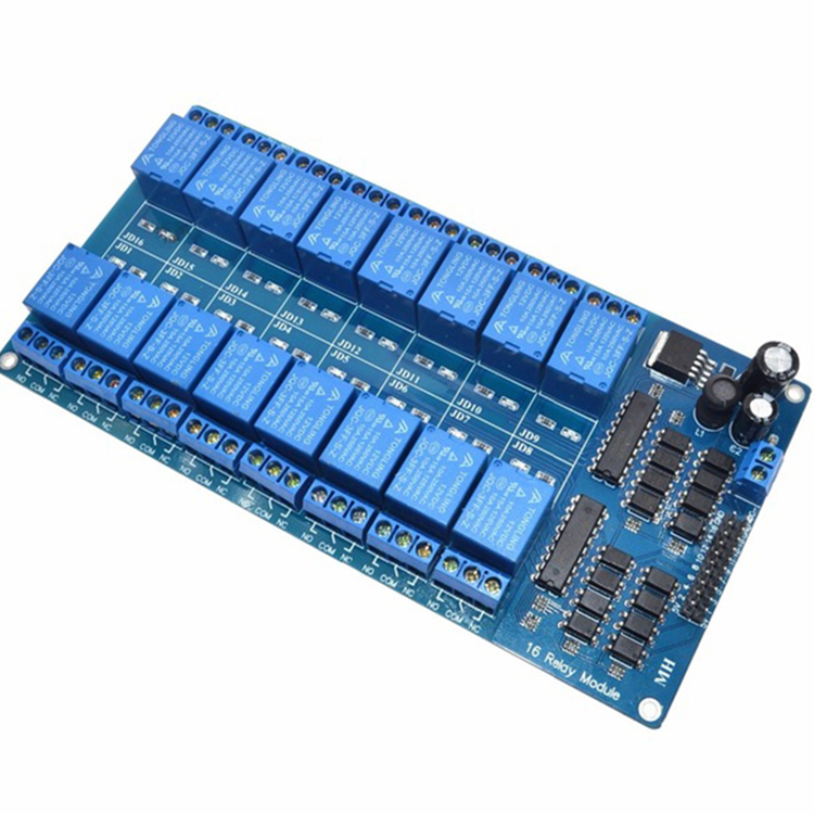16 channel Relay Control Board  with Optocoupler Protection and a LM2576 Power Supply